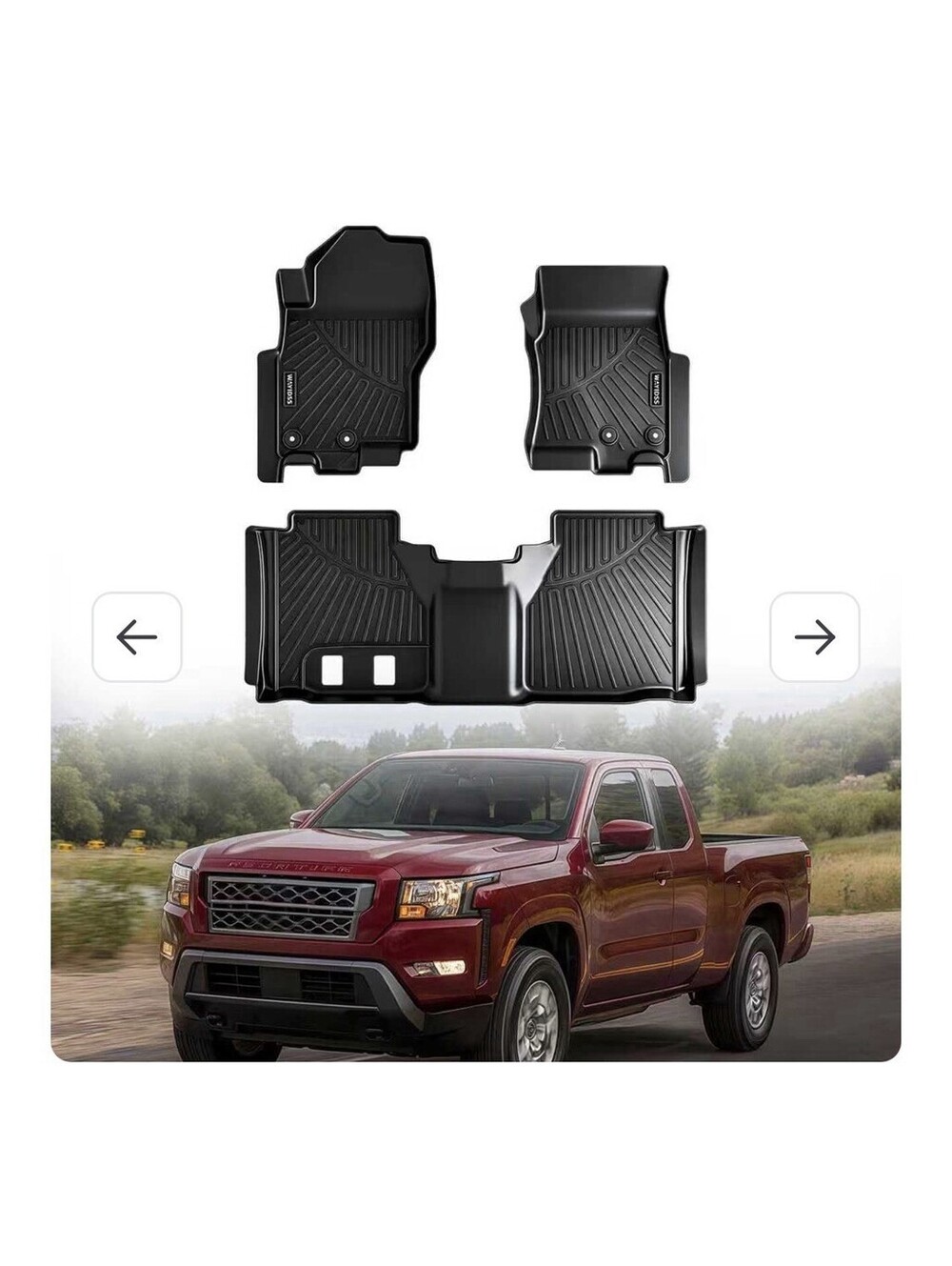 Floor Mats TPE All Weather Protection 1st & 2nd Row Nissan Frontier King cab